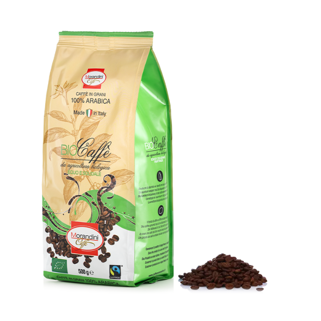Organic Fairtrade 100% Arabica Coffee Award-Winning Medium Roast Whole Coffee Beans 500g Bio Italian Roasted Biocaffe