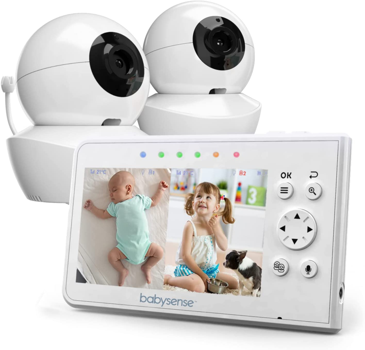Доставка в дверь для радионяни Babysense, Раздельный экран 4,3 дюйма, видеоняня с двумя камерами a