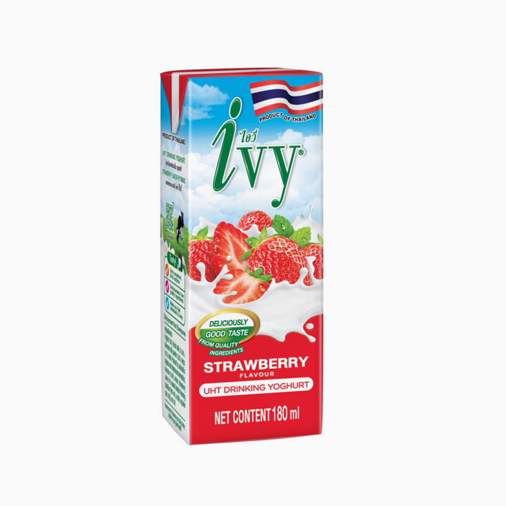Клубника Ivy ухт йогурт 180 мл Тайский продукт вкусный вкус с высококачественными ингредиентами из Таиланда