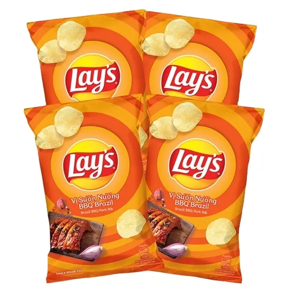 Lays Potato Chips Snacks Bag 58g x 80 Brazil BBQ Pork Rip - The Best Wholesale