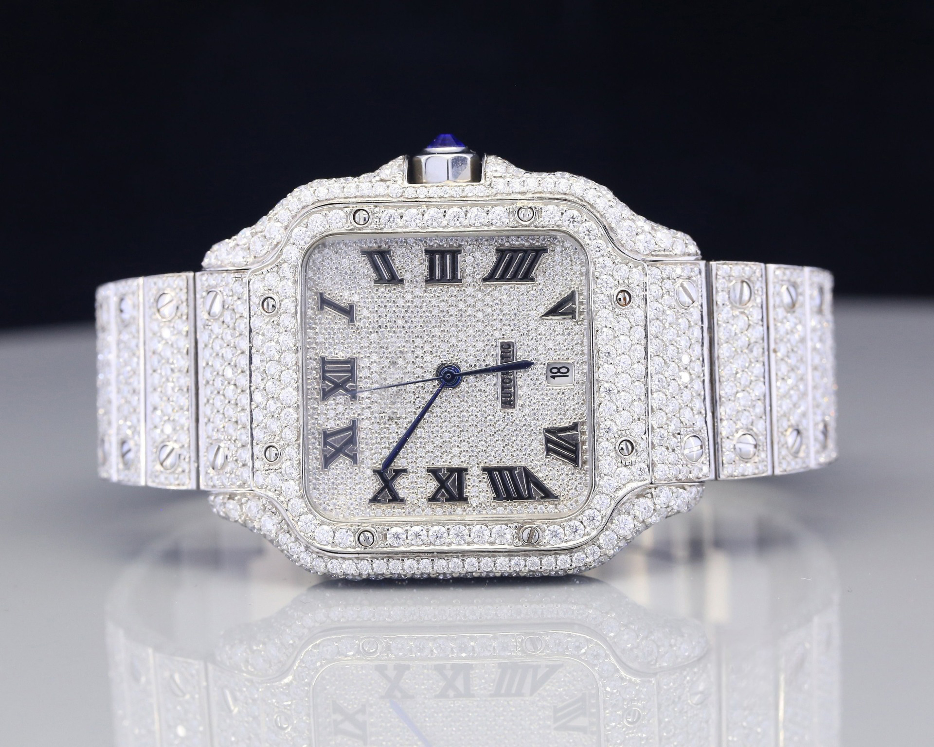 GRA Certified VVS Moissanite Diamond Square Shape Dial Full Iced Out Automatic Movement Hip Hop Style Luxury Wrist Watch For Men
