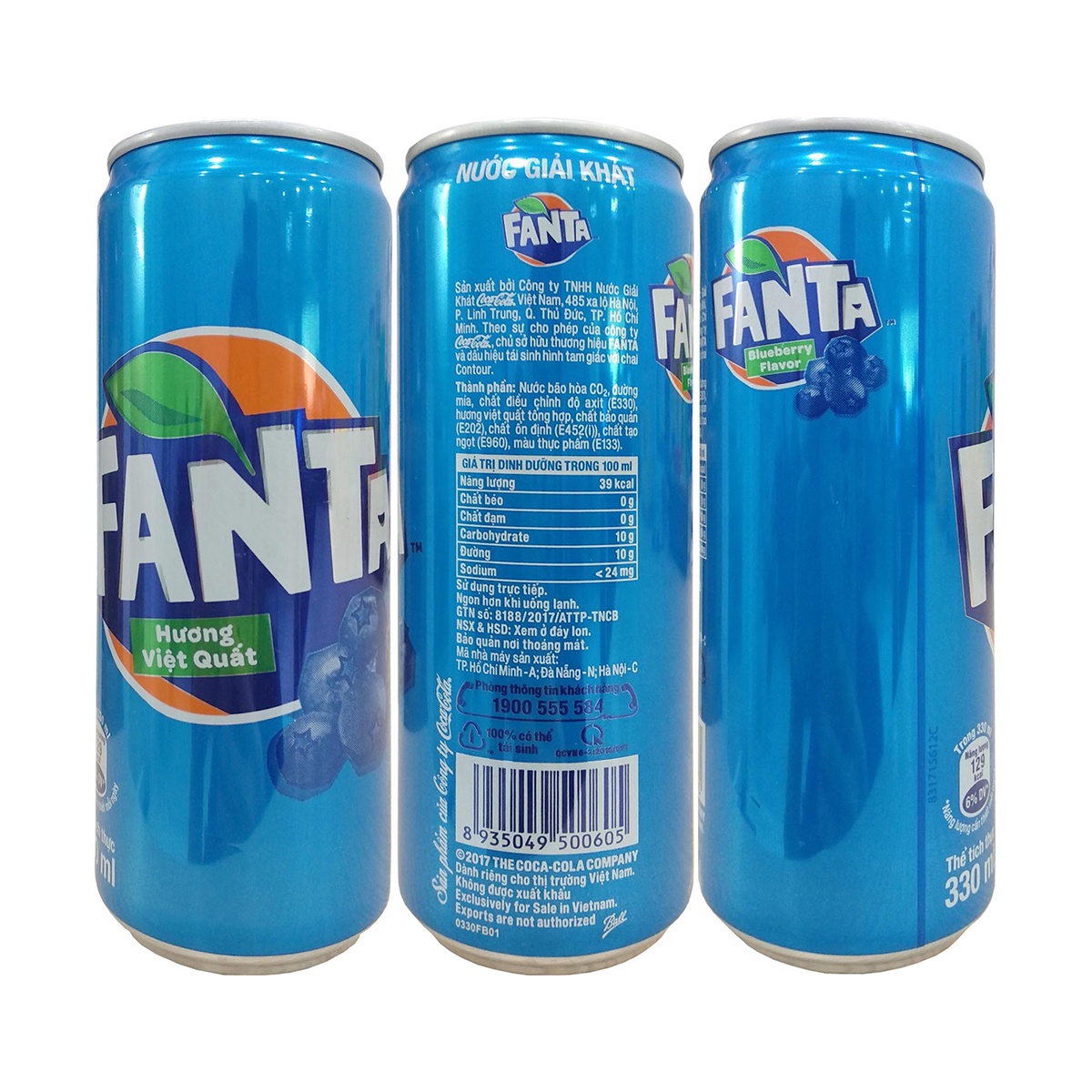 Fanta банка для безалкогольного напитка с голубыми ягодами 320 мл x 24