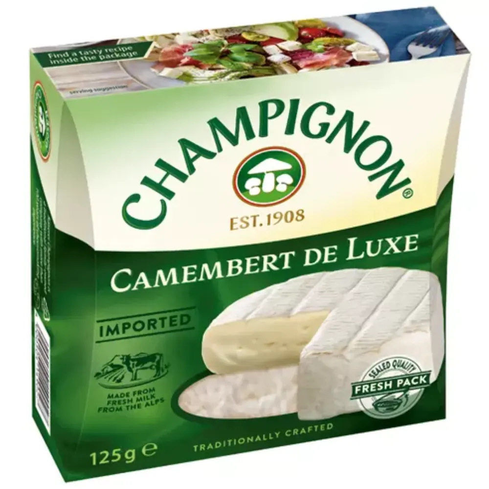 Bulk Selling Champignon Camembert De Luxe Buttery Soft Ripened Cheese with Long Shelf Life
