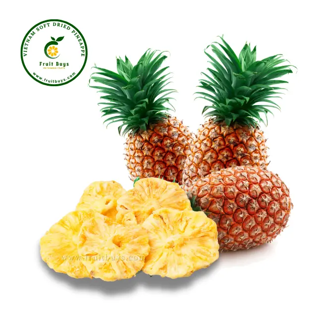 Soft Delicious Healthy Dried Pineapple Low Sugar Naturally Dried Fruits From Low Temperature Drying Standard Export From Vietnam