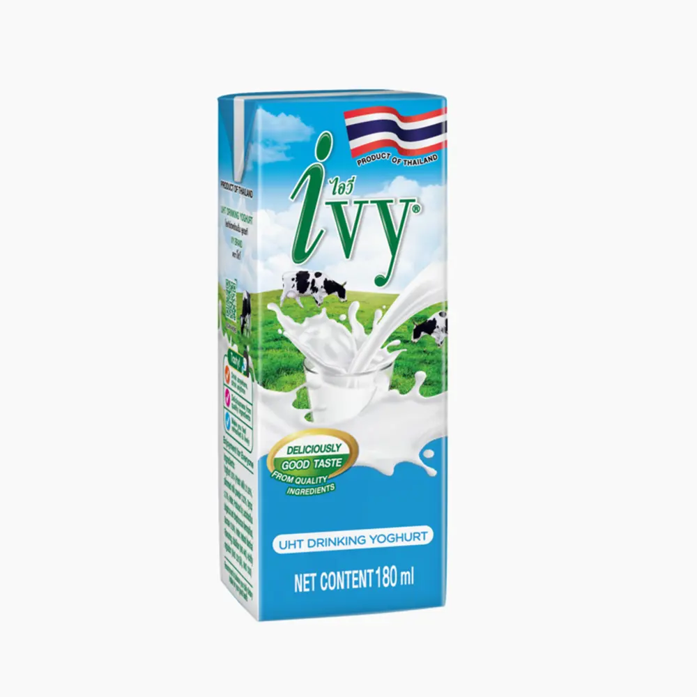 Thai Product With Delicious Taste Ivy UHT Yoghurt Original 180 milliliter Vitamin Plus Excellent Quality Ingredients