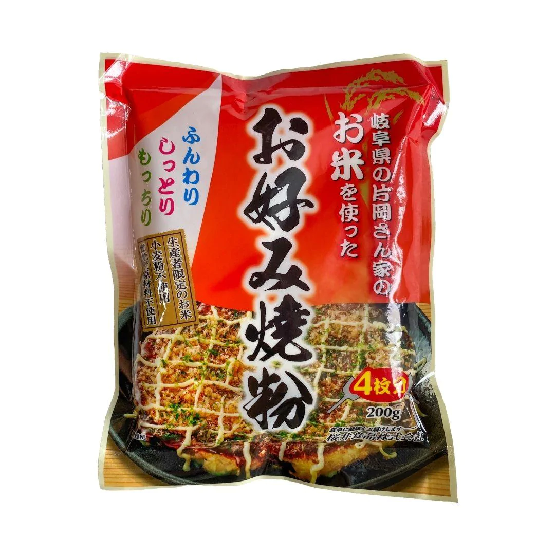 Okonomiyaki, Микс блинов, рисовая мука 200 г, японская блинница Dashi, веганская безглютеновая, без молока, без сои