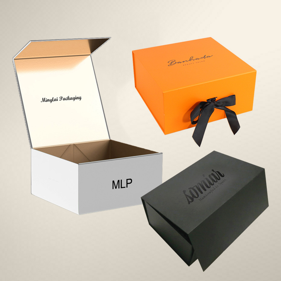 Custom size recyclable cardboard paper hard rigid magnet box packaging luxury folding magnetic gift box with magnetic lid