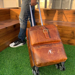 New Arrival Real Genuine Leather Luggage Bags Multi Uses Handmade Trolley BagS Unisex Big Size Multi Uses Personalized Suitcase