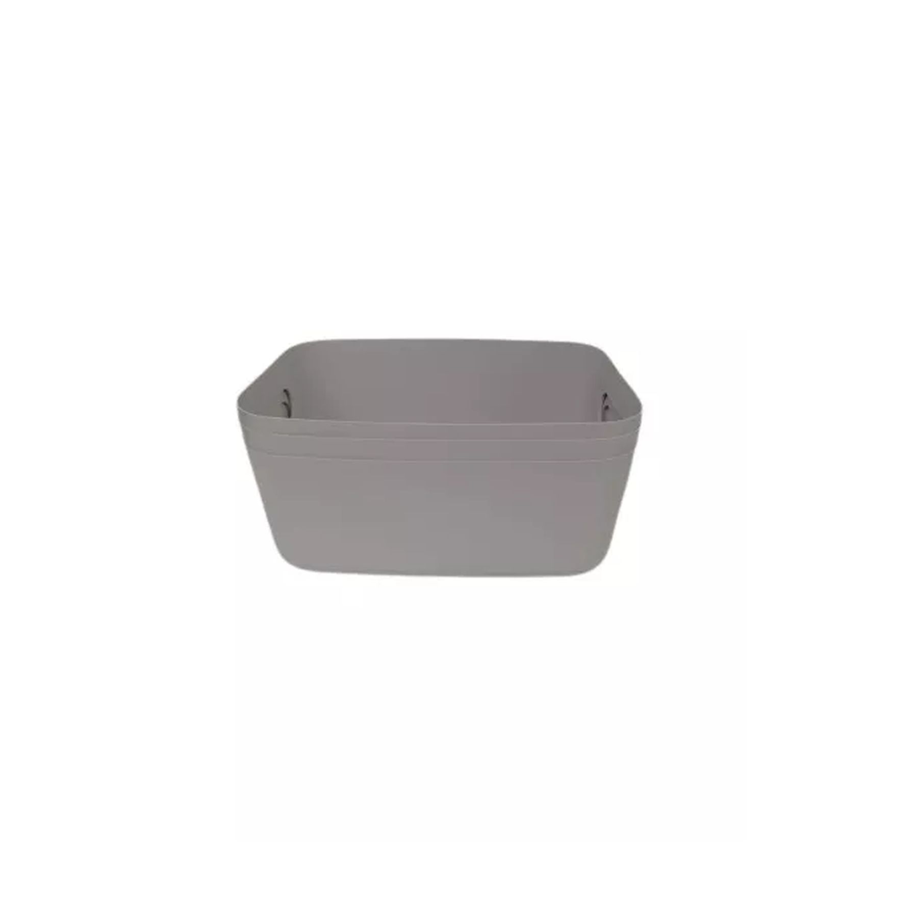 Set of 3 Stackable Plastic Containers with Handles in Grey - Space-Saving Storage for Kitchen, Bathroom, or Office Needs