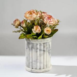 Marble Flower Vase Elegant Stone Vase for Home Decor