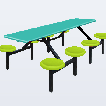 Attractive Pricing 8 Seater Without Back Rest Canteen Table And Chair Sets Suitable For Dining Use Easy To Put In Restaurant