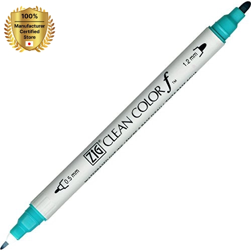 [KURETAKE] Kuretake TIG Twin Tip маркер чистого цвета F, бирюзовый зеленый (TCS-6000T-042) (5 шт.) акварельные кисти ручки мультяшная ручка