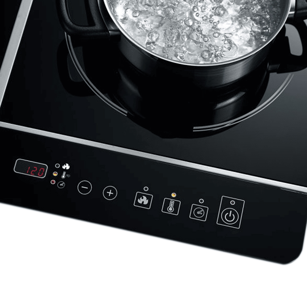 2000W Single Electric Ceramic Stove Induction Cooktop Kitchen with Reflective Glass Crystal Crystalline Plate Heater
