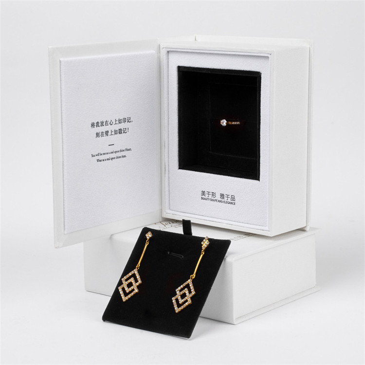Wholesale custom printing cardboard book shaped storage luxury earring gift paper boxes packaging for jewelry make a proposal