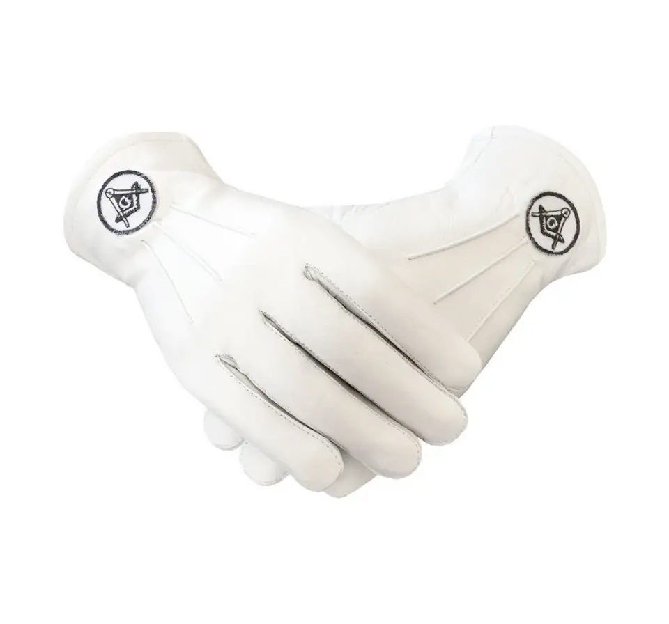 White Past Master Masonic gloves New Style 100% Cotton White Masonic Regalia Lodge White Past MasterMasonicgloves