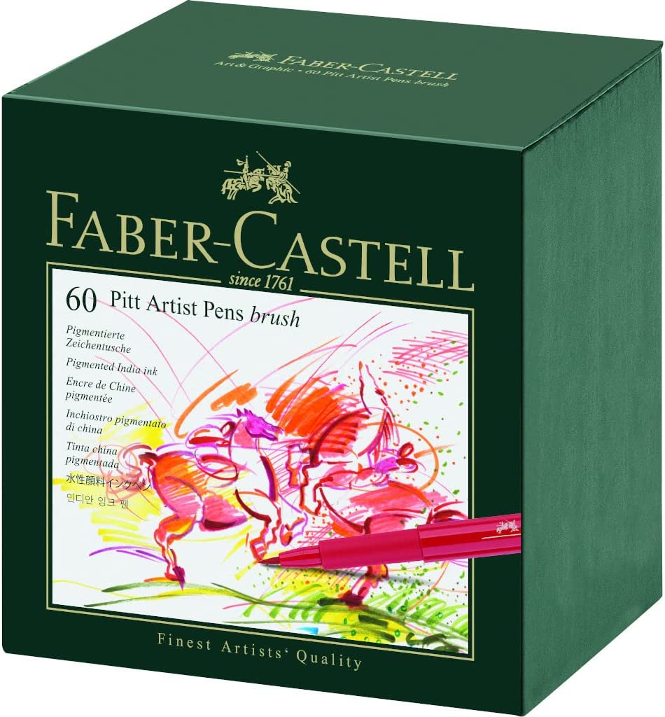 Маркеры FABER CASTELL для рисования, набор кисточек для художников, Подарочная коробка, Канцтовары для рисования, 60 шт.