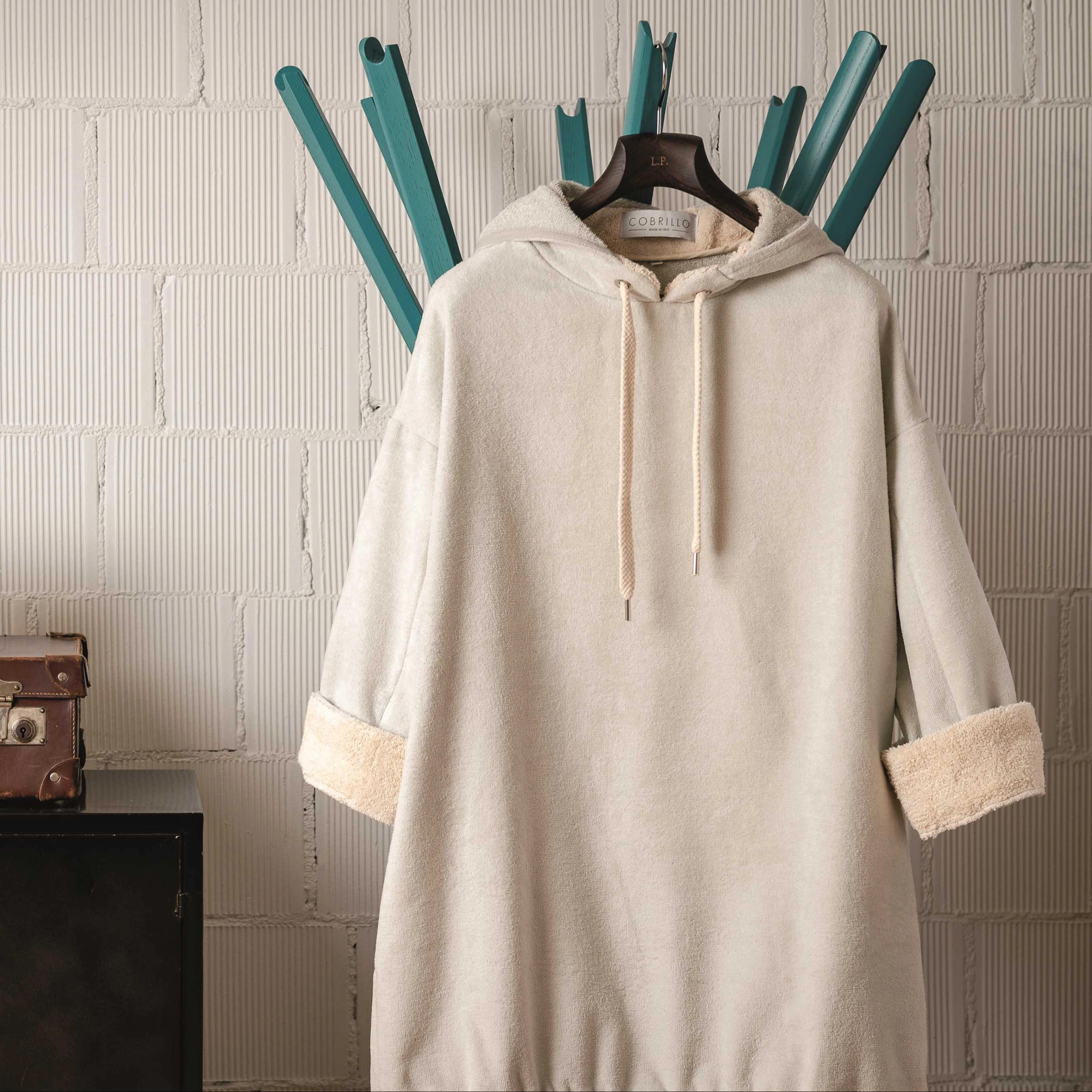 LUXURY MARIPOSA GREY SWEATSHIRT DRESS 100% COTTON SPONGE TERRY MADE IN ITALY