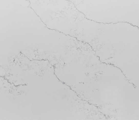 Elegant Durable Artificial Quartz Kitchen Use Big Slab Modern Design Natural Grey Veins Pristine White Background Polished Hotel