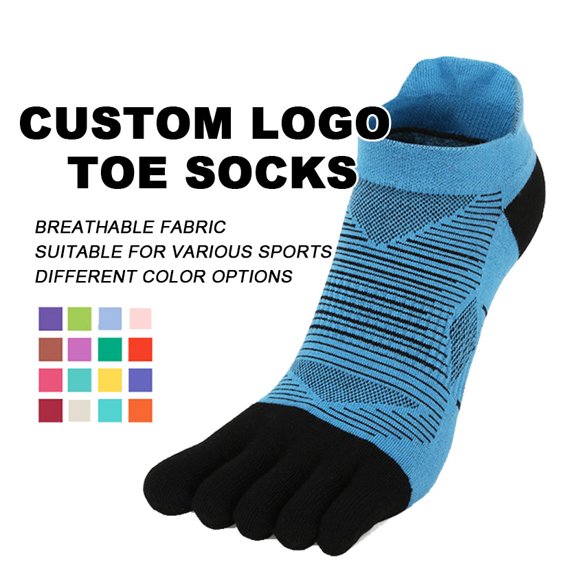 2024 Performance Athletic Men's Five Finger Sport Socks New Design Breathable Mesh with Logo Youth Ankle Breathable Toe Socks