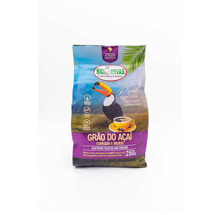 All-natural, Vegan, Caffeine-free, And Gluten-free Brazilian Premium Roasted Ground Acai Seed - 250g