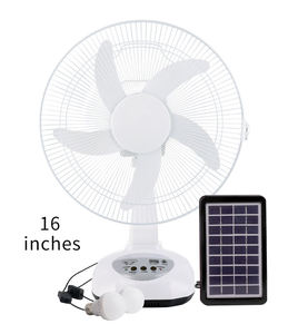 dc solar 12 inch table fan with light solar fan with panel and batter for home use