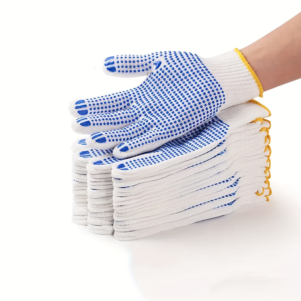 Best Quality 7/10/13 Gauge Personal Latex Safety Protection Work PVC Dotted Cotton Glove For Men