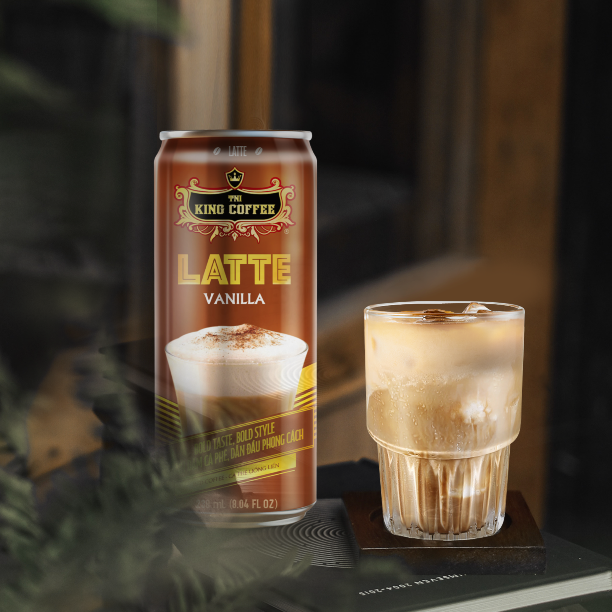 KING COFFEE-высококачественная Ванильная банка с вкусным вкусом, латте, 238 мл/банка-24 банка в коробке