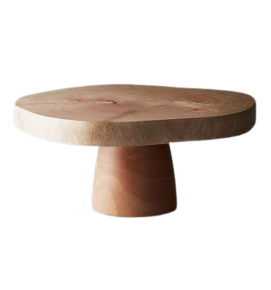 Single Tier Acacia Wood Cake Stand Elegant Dessert Tabletop Cake Tool for Birthday & Wedding Parties & Home Decor