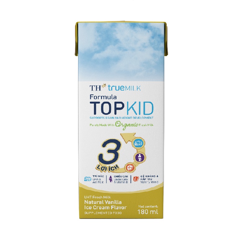 Вьетнамская молочная продукция TH True молоко-TH TOPKID 180 мл с сертификатами, специально для детей