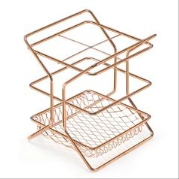 Copper Fineshed Modern Iron Wire household product for 2 Tier kitchen or home rack storage containers organizer