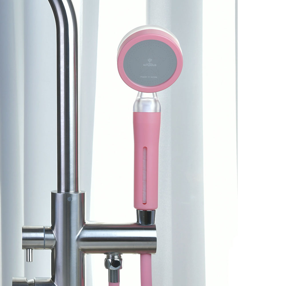 Ionpolis premium Pink Color shower head removes micro plastic heavy metal, foreign substance in tap water