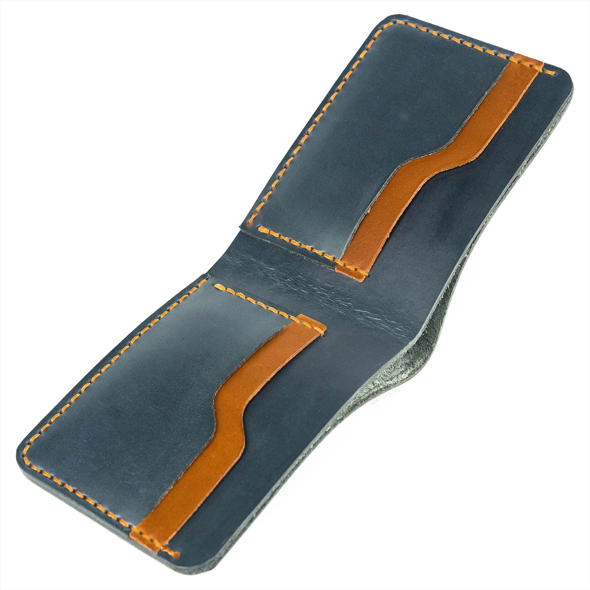 Genuine Leather Wallet Handstitched Manufacture High Quality Natural Grain Leather Pocket Wallet For Men with RFID Feature