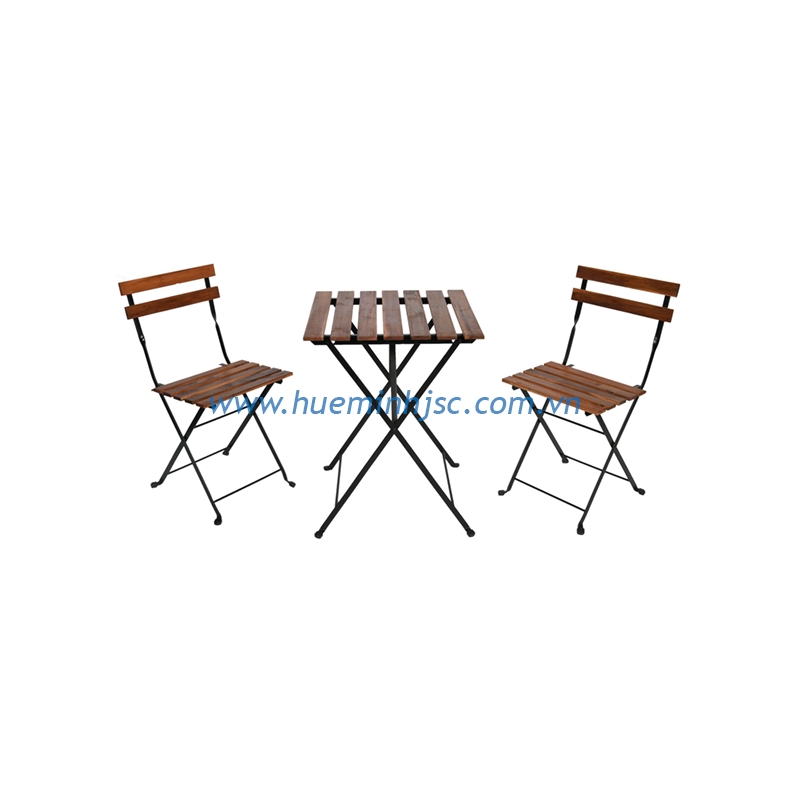 Vietnam Products Wooden Table With Metal Frame Made of solid acacia wood with high standard environmentally