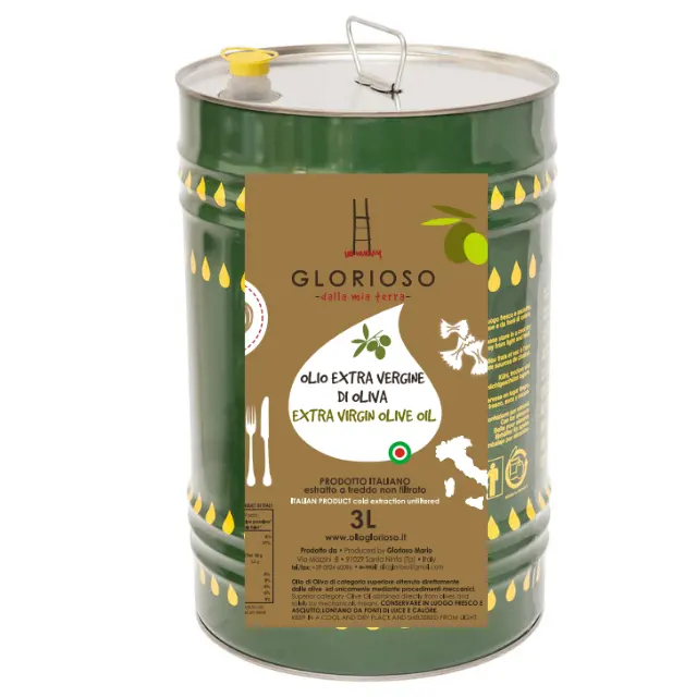 Wholesale Italian high quality 25 L Tin cold pressed Extra Virgin Olive Oil for supermarket