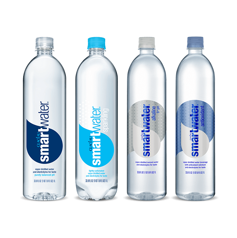 smartwater vapor distilled premium water bottles, 1 Liter, 15 Pack