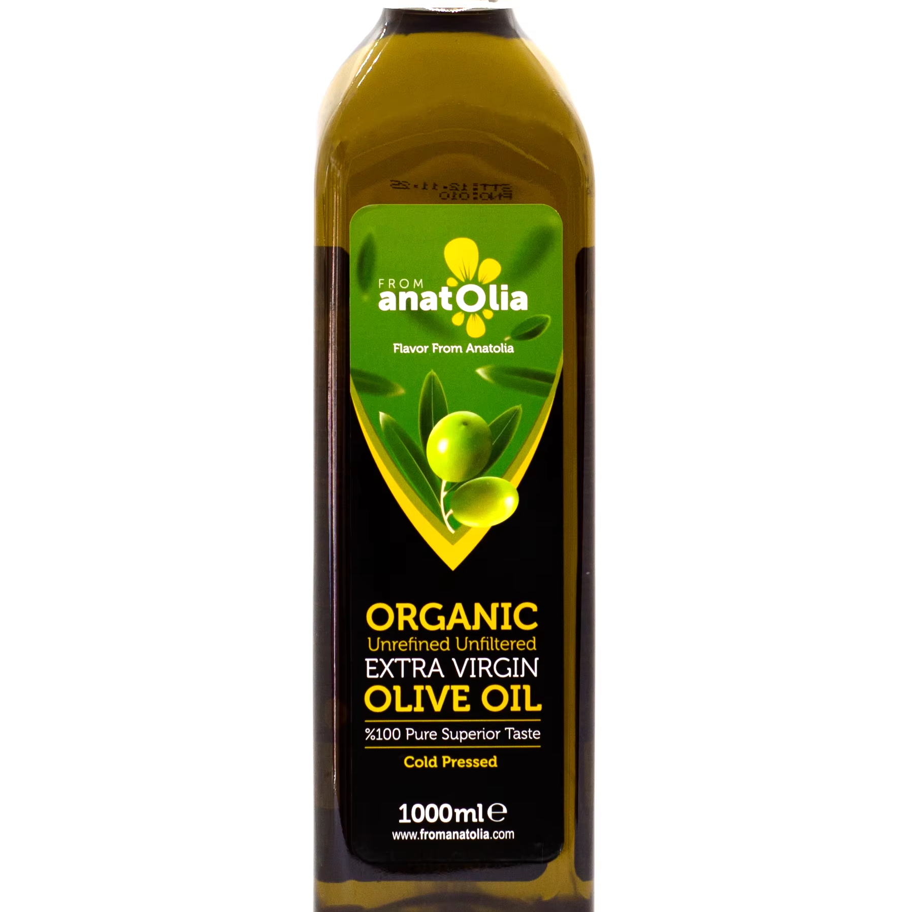Authentic 1-Liter Glass Bottle 100% Extra Virgin Turkish Olive Oil Cold-Pressed for Cooking and Seasoning
