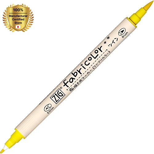 [KURETAKE] Kuretake ZIG Fabricolor Twin Marker № 50, желтые (TC-4000A-050) (6 шт.) акварельные кисти ручки Мультяшные ручки черные ручки