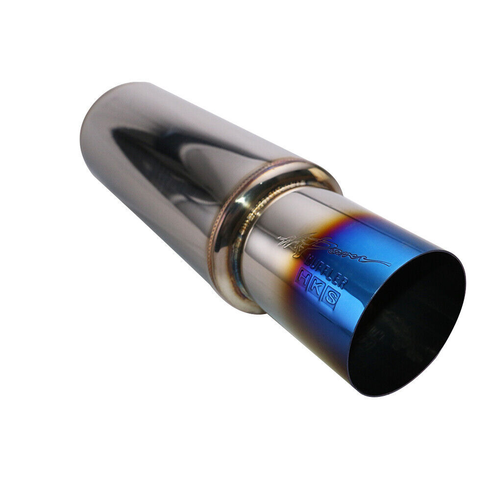 Sport Racing Car Exhaust System Stainless Steel Silenciador HKS 2.5'' Straight Through Muffler Tip Tail Pipe with Titanium