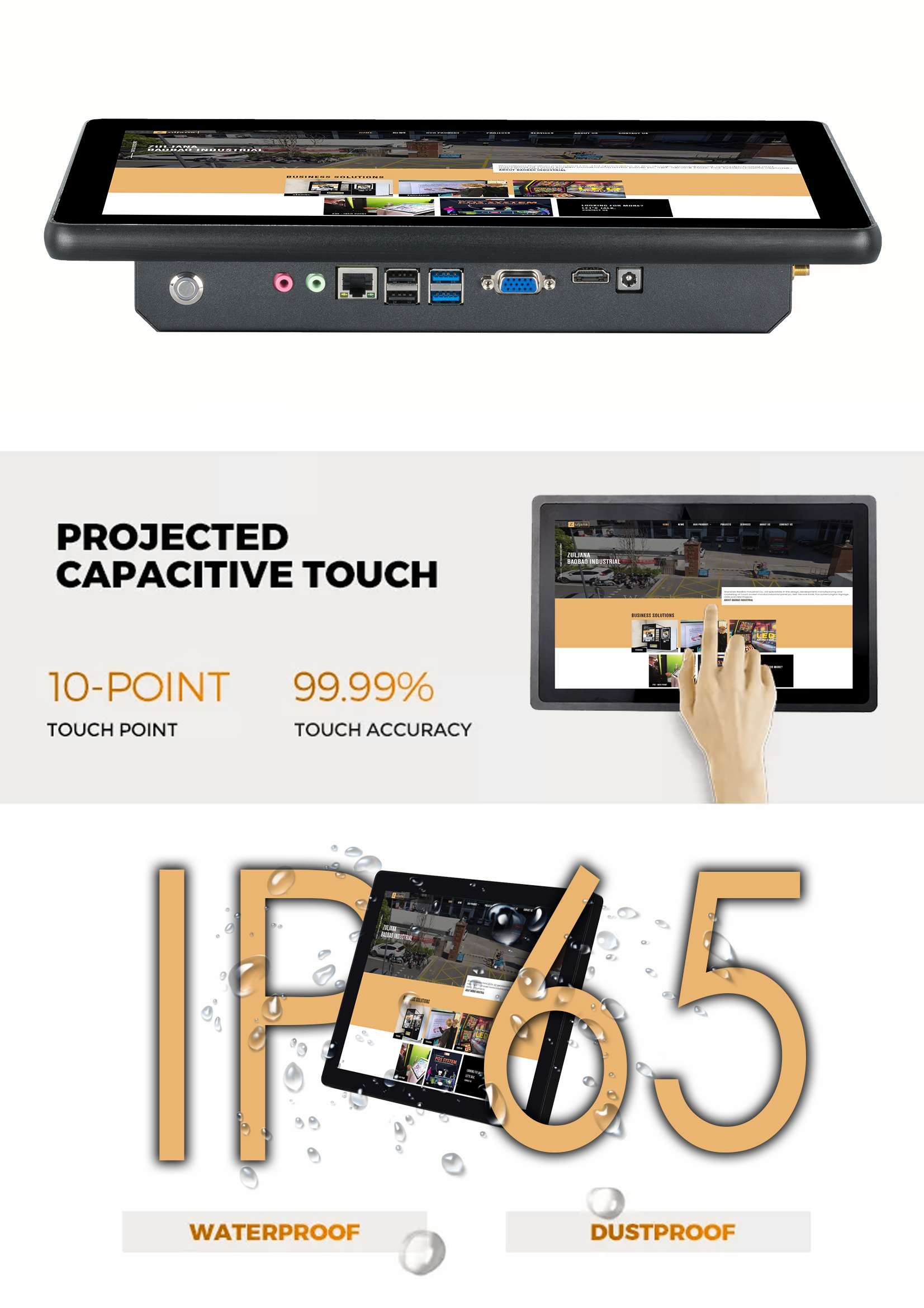 10.1 inch Fanless Embedded Industrial Touch Panel Pc Window