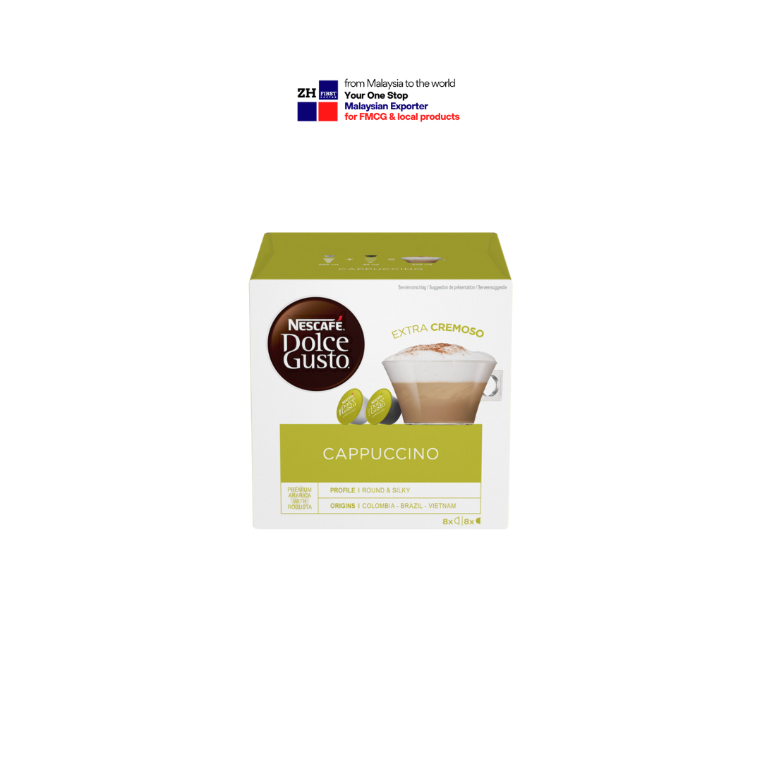Nescafe Dolce Gusto Cappuccino 8 Pods Roast Ground Arabica Milk Powder Box Malaysia Wholesale Originating Columbia Brazil