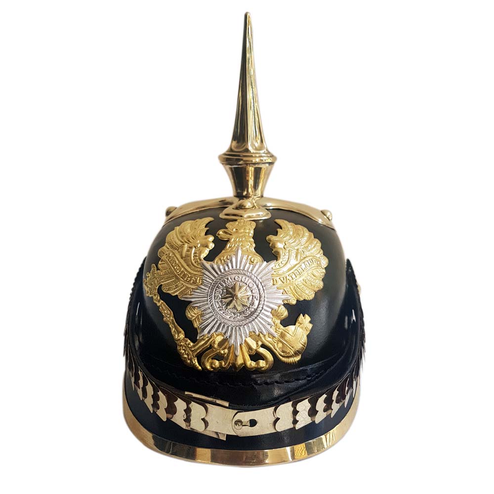 Новый шлем из средневековой немецкой кожи прусский Pickelhaube коллекционный военный латунь