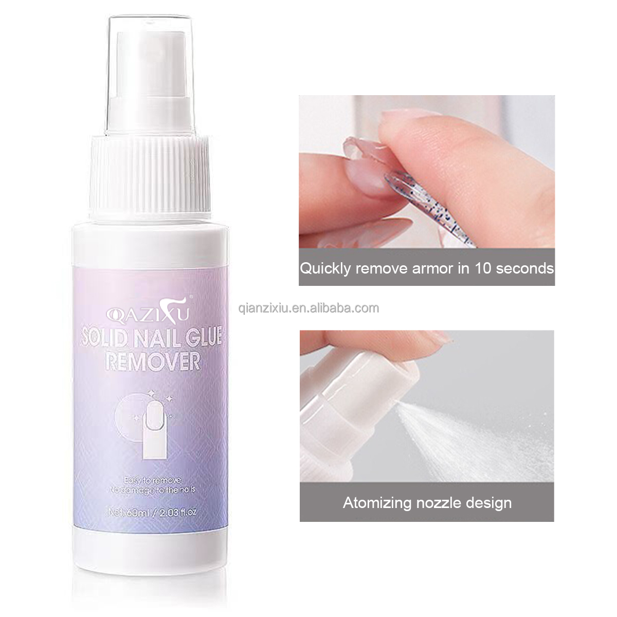 Oem Private Label 60ml Magic Solid nail gel Remover Soak Off UV Gel Nail Polish Dipping Powder Remover with 2 Glue remover stick