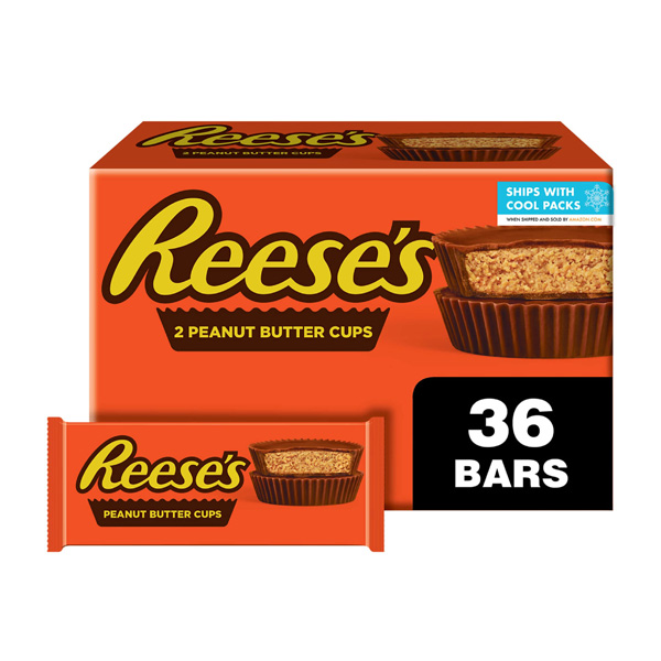 REESE'S BIG CUPS with Pretzels Milk Chocolate Peanut Butter Cups Candy, Bulk, 1.3 oz Pack (16 Count)