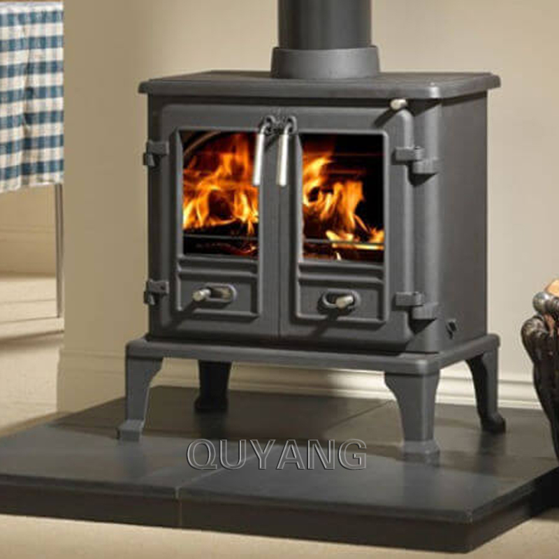 BLVE Hot Selling Cast Iron Stove Good Efficiency Indoor Wood Burning Stove Matt Black Fireplace