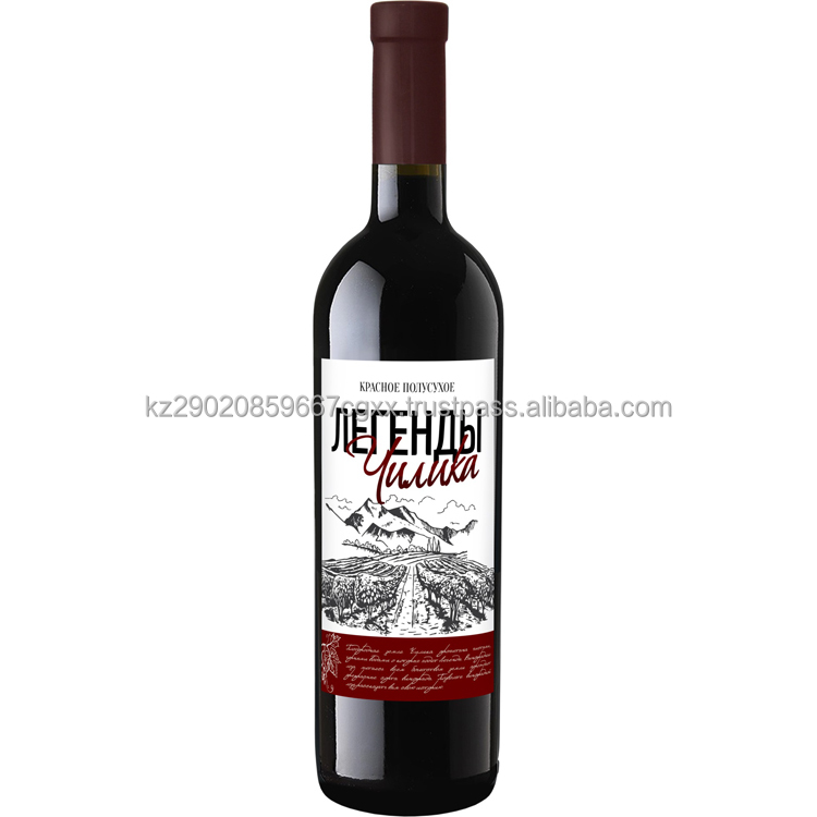 Красное полусухое настольное вино Legends of Chilik, 10.5% алкогольный гармоничный бархатистый вкус, низкая цена, фруктовый винный напиток