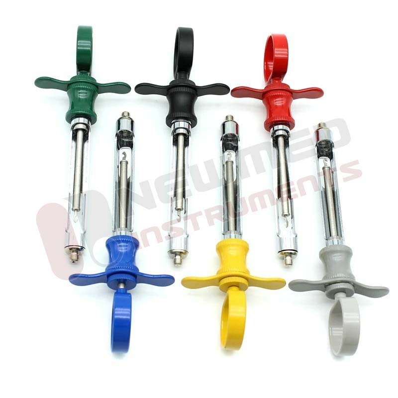 Dental Stainless Steel Syringe Aspirating Syringe Dentist Injector Tool Dentistry Surgical Instrument Six Colors