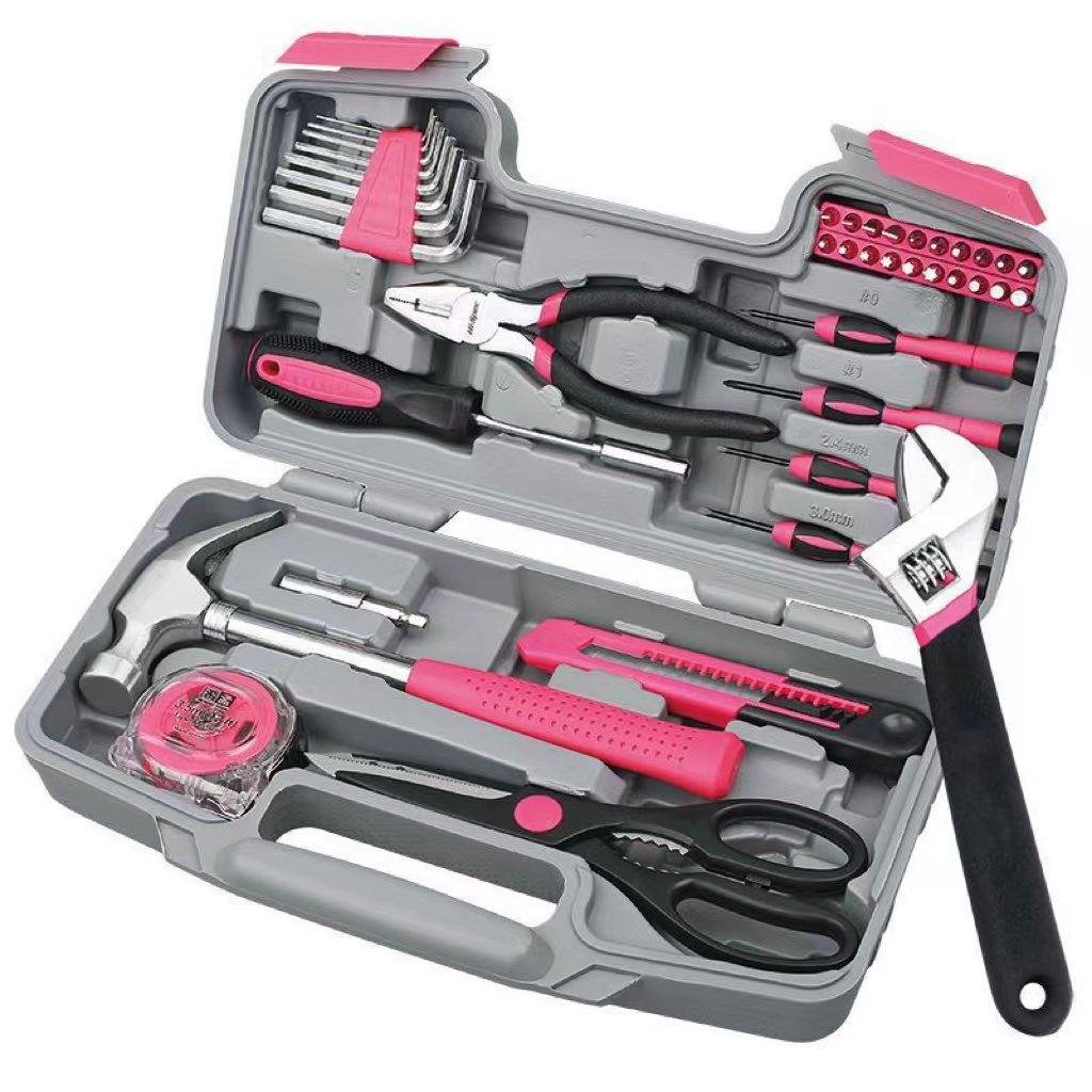 40pcs Household Women Hand Tool Sets /Cute Tools Set/Home Repair Ladies Tool Kit Pink Tool Set Tools and Hardware