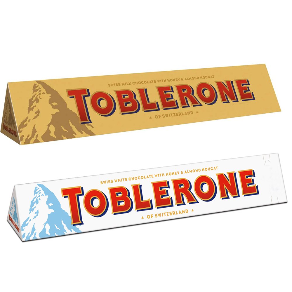 Toblerone белый шоколад 100 г упаковка из 4 / Toblerone черный шоколад пакет