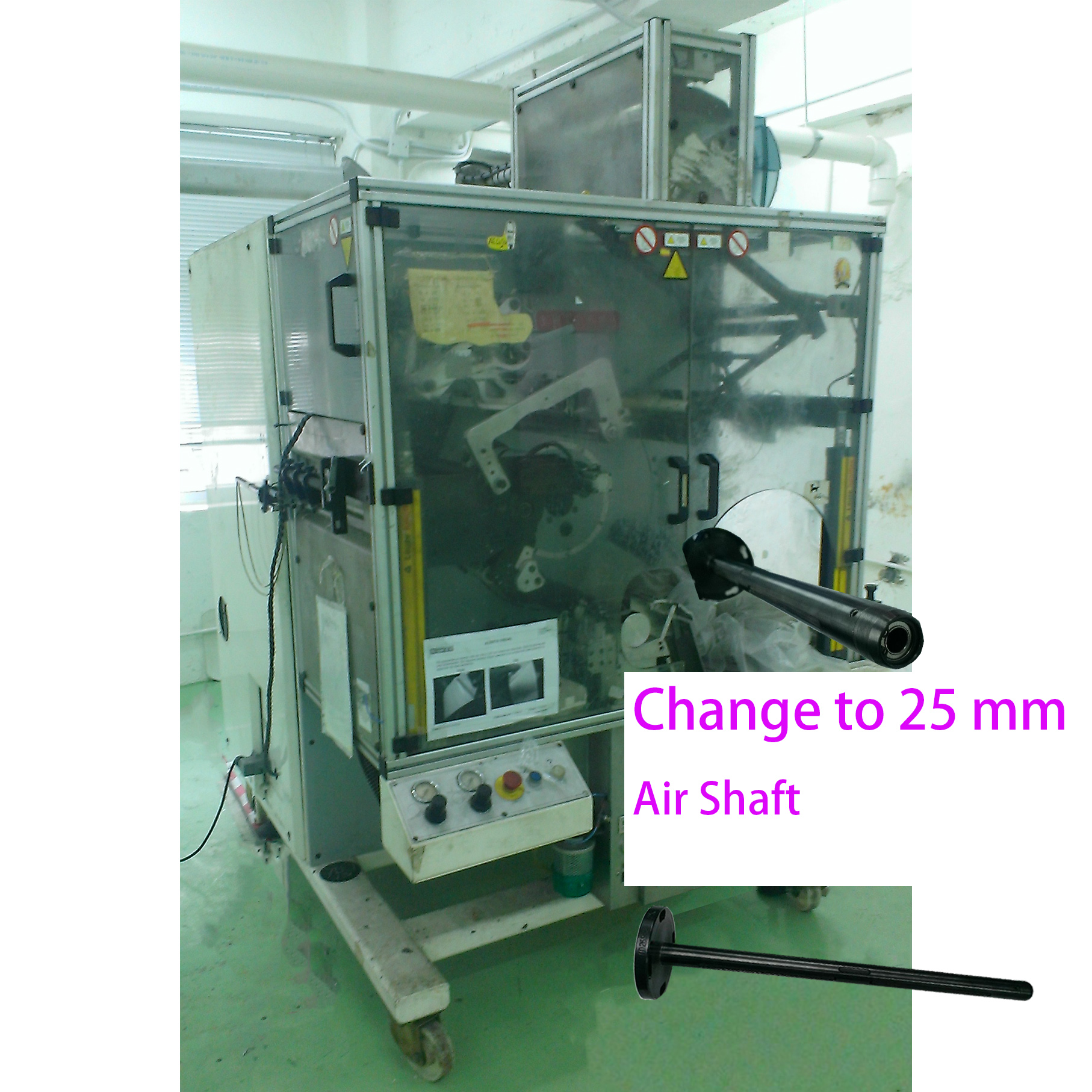 Vectra SGTR 25mm Air Shaft Machinery Parts for ABG Turet Rewinder Machine for Manufacturing Plants Machinery Repair Shops