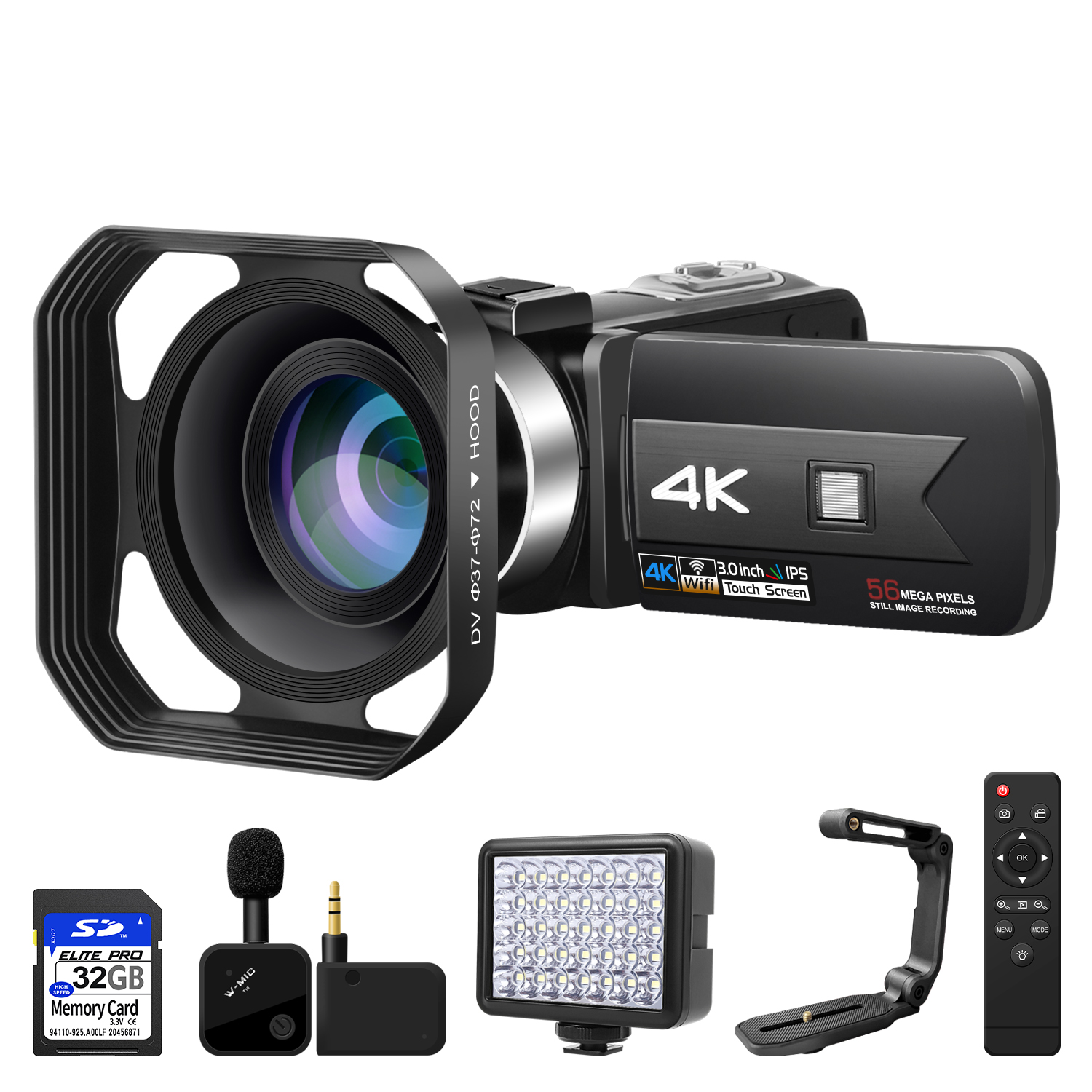 Видеокамера для прямой трансляции Youtube 4K цифровые видеокамеры для фотографии Full HD видеорегистратор с ночным видением Wi-Fi Веб-камера